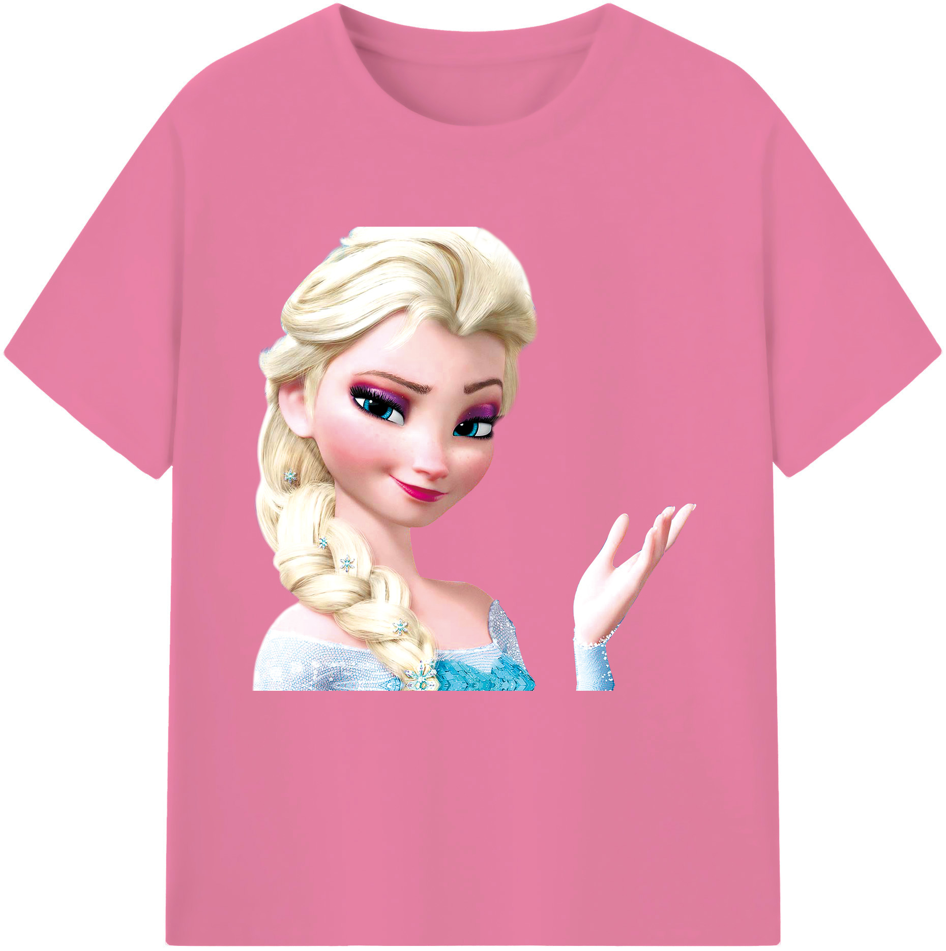 （画像用） アナと雪の女王 アンナ エルサ Frozen Anna Elsa 綿100％半袖Tシャツ（フロントプリント）